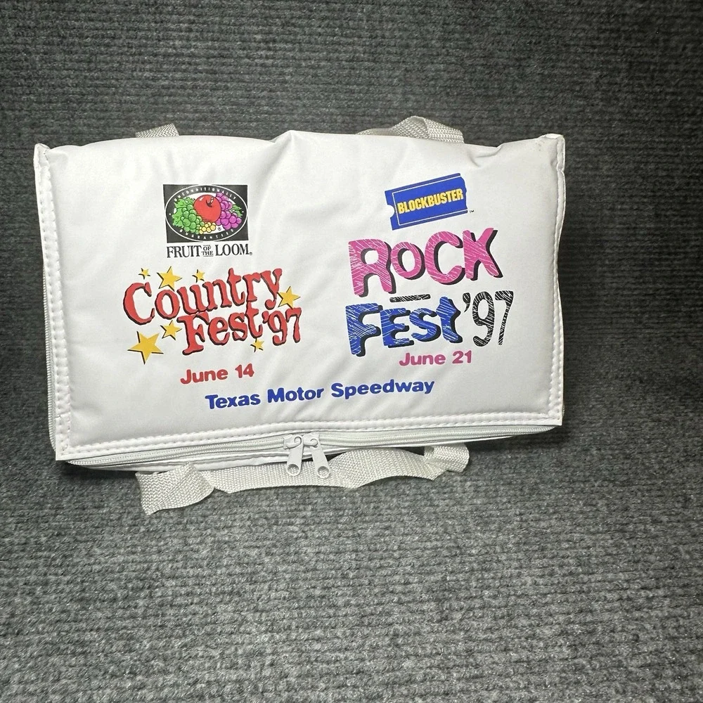 Vintage Blockbuster Video/Music Cooler Handbag 1997 Country Rock Fest‎ TX Rare